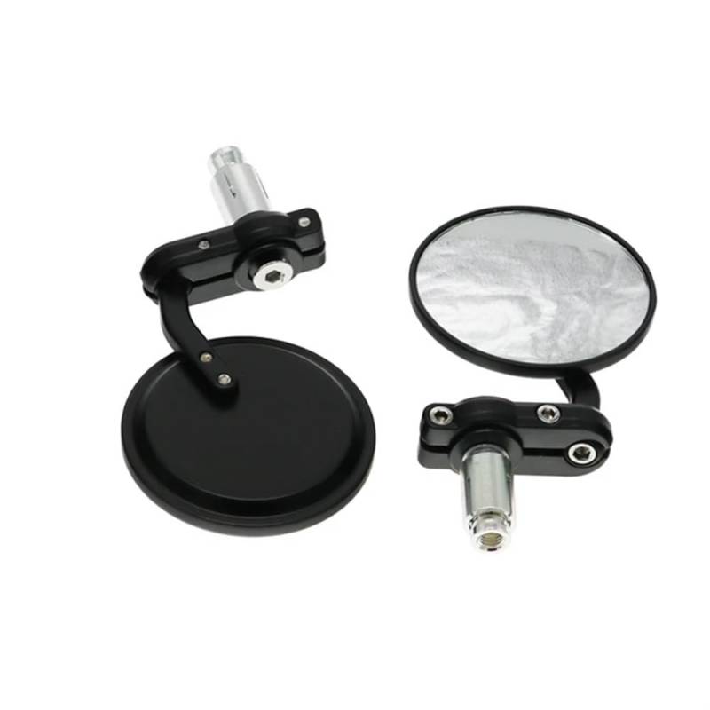 Rückseitenspiegel 1 Paar Universal Motorrad Spiegel Aluminium Schwarz 22mm Griff Bar End Rearview Außenspiegel Motor Zubehör von ORBANA