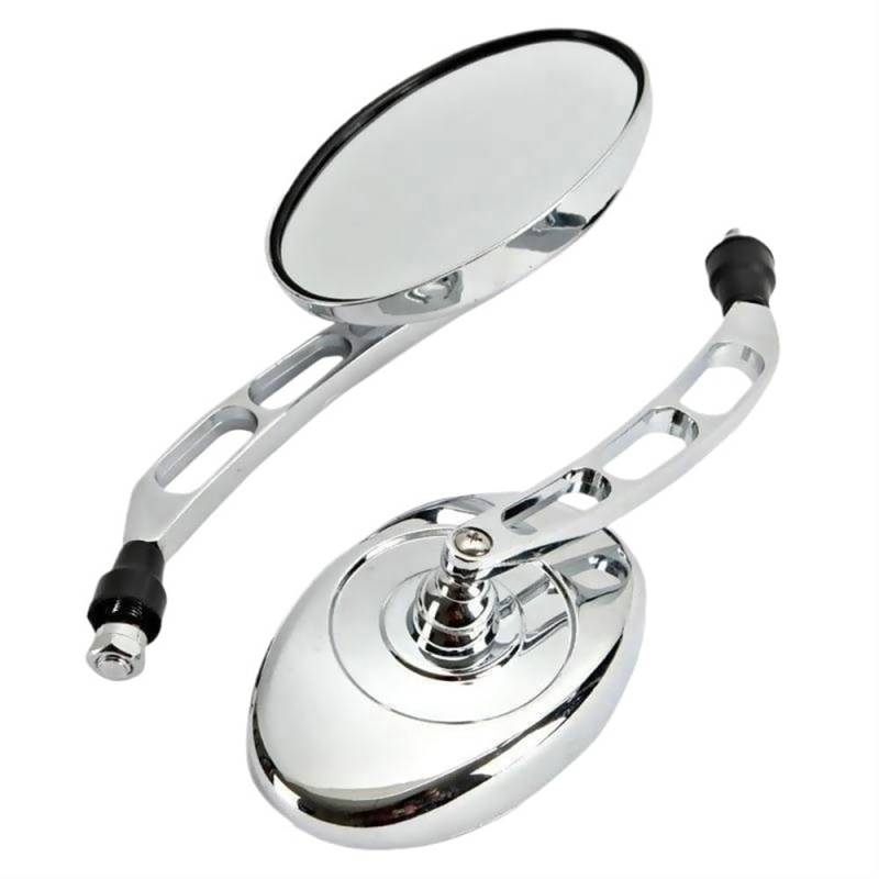 Rückseitenspiegel 10mm Oval Motorrad Rearview Außenspiegel Für VTX 1300 CRS Für Retro Für Steed VLX 400 600 Für Magna VF250 750 von ORBANA