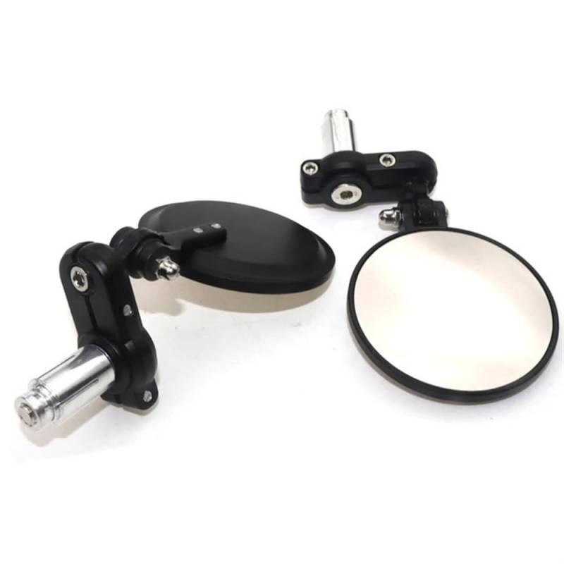 Rückseitenspiegel 2 Teile/Satz 22mm Universal Motorrad Spiegel Aluminium Schwarz Griff Bar End Rearview Außenspiegel Motor Zubehör von ORBANA