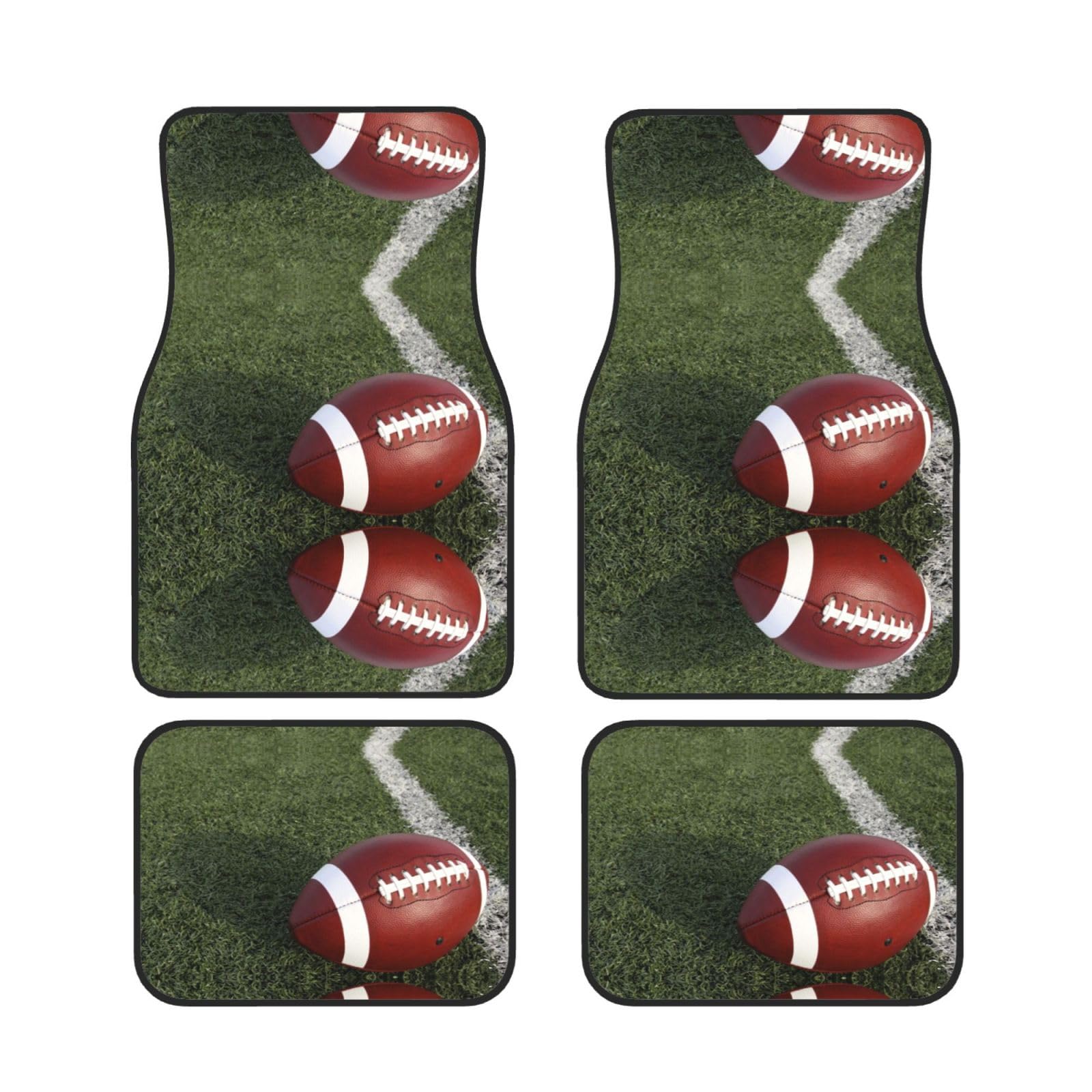 American Football Auto-Fußmatte, 4 Stück, universal, für vorne und hinten, Autoteppich, Bodenmatte, Auto-Zubehör, Dekoration von ORBIBA
