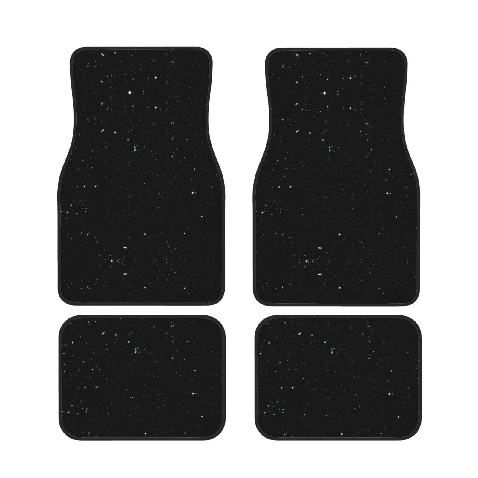 Schwarze Glitzer-Auto-Fußmatte, 4 Stück, universal, für vorne und hinten, Autoteppich, Bodenmatte, Auto-Zubehör, Dekoration von ORBIBA