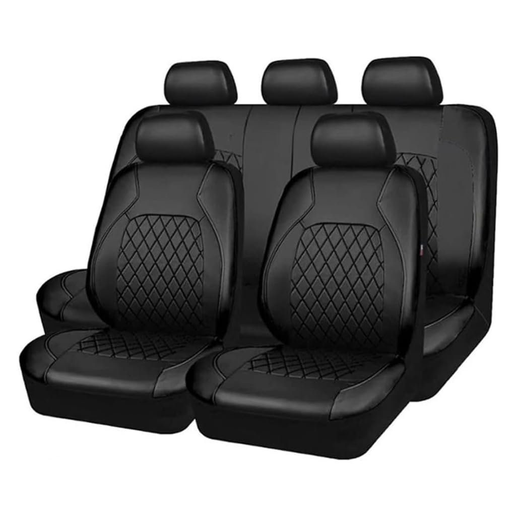 ORDALI Sitzbezug Kompletter Satz Von für VW Touareg 2019-2023,Leder Sitzbezügesets Sitzschoner Vordersitze Rücksitze Zubehör,A-Black von ORDALI