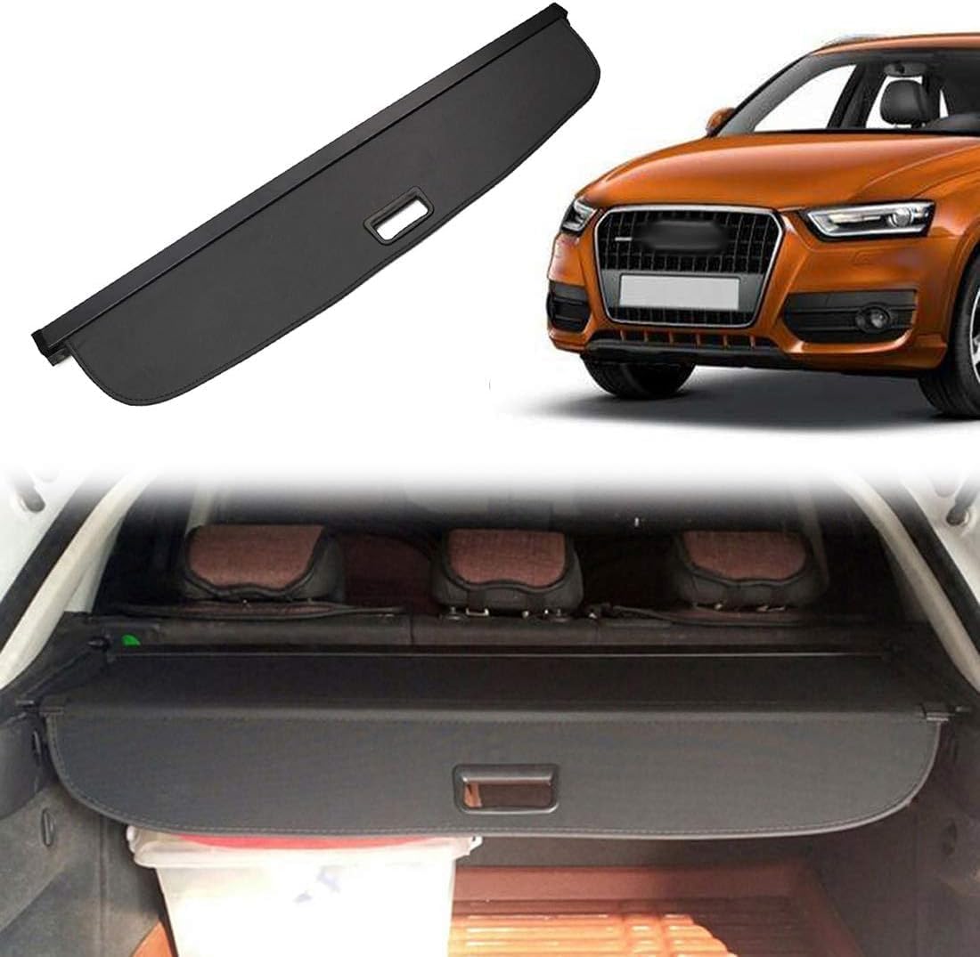 OREALTOOL Ausziehbar Kofferraumabdeckung für Audi Q3 2013-2015 Gepäckaufbewahrung hintere Kofferraumablage, Sicherheits-Schatten, Schutz Der PrivatsphäRe Abdeckung Schwarz OREALTOOL Ausziehbar Kofferraumabdeckung für Audi Q3 2013-2015 Gepäckaufbewahrung hintere Kofferraumablage, Sicherheits-Schatten, Schutz Der PrivatsphäRe Abdeckung Schwarz von Lupsty