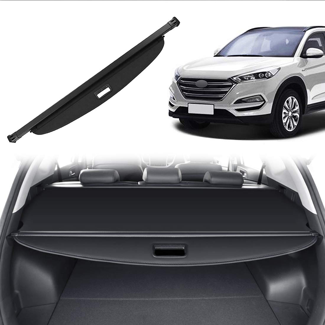 OREALTOOL Laderaumabdeckung Kofferraum Schutz Abdeckung Hundedecke Auto Cargo Cover für kompatibel mit Tucson 2016 2017 2018 Schwarz Ausziehbar Kofferraumabdeckung Rollo OREALTOOL Laderaumabdeckung Kofferraum Schutz Abdeckung Hundedecke Auto Cargo Cover für kompatibel mit Tucson 2016 2017 2018 Schwarz Ausziehbar Kofferraumabdeckung Rollo von OREALTOOL