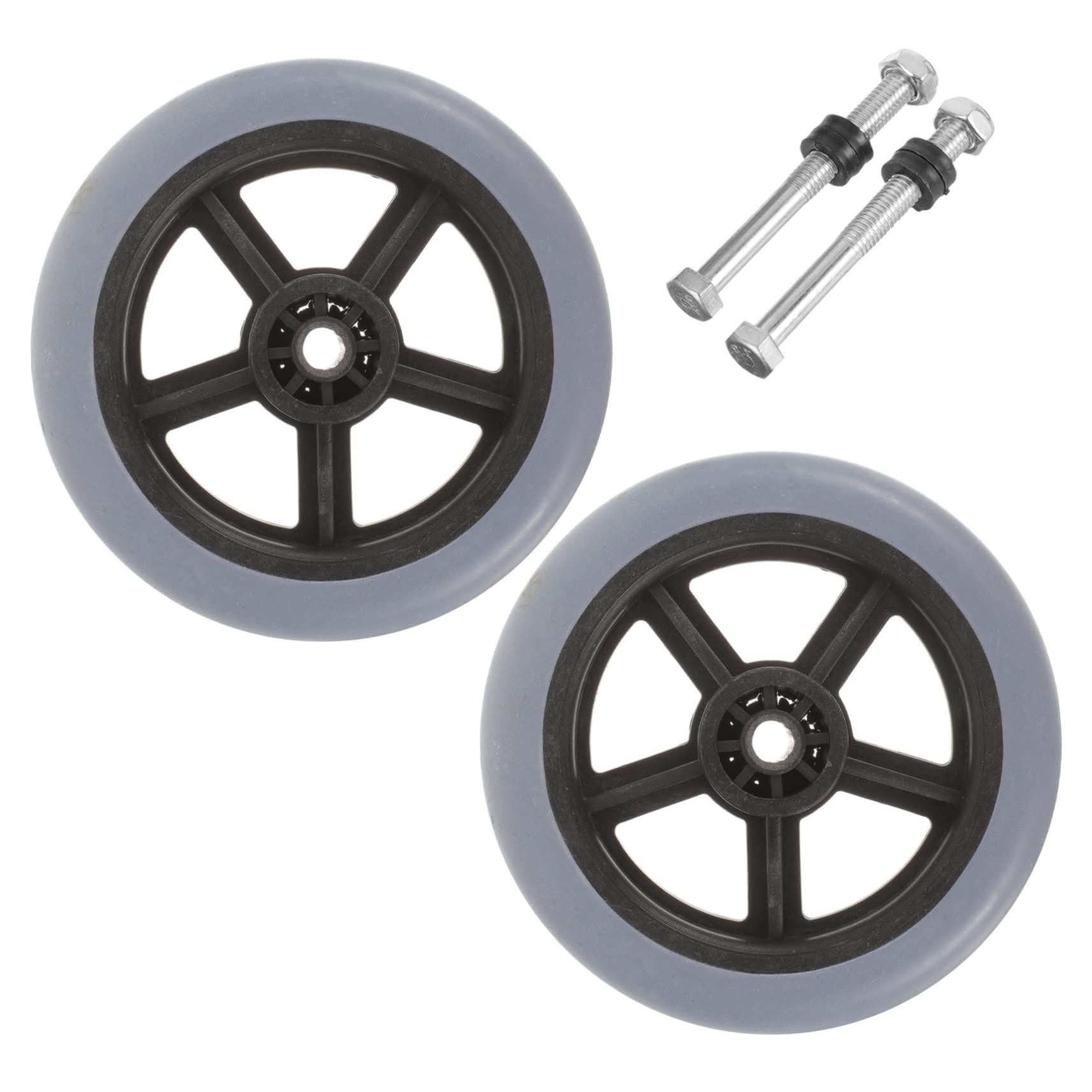 Rollstuhl-Räder, austauschbares Rollstuhl-Zubehör, Vorderrad, 12,7 cm, Gaming-Stühle, Ersatzräder für Rollstühle, PVC + Metall, massives Laufrad, 2 Stück Rollstuhl-Räder, austauschbares Rollstuhl-Zubehör, Vorderrad, 12,7 cm, Gaming-Stühle, Ersatzräder für Rollstühle, PVC + Metall, massives Laufrad, 2 Stück von ORFOFE