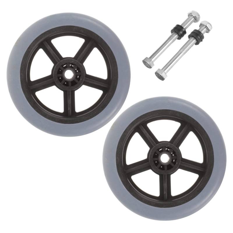 Rollstuhl-Räder, austauschbares Rollstuhl-Zubehör, Vorderrad, 12,7 cm, Gaming-Stühle, Ersatzräder für Rollstühle, PVC + Metall, massives Laufrad, 2 Stück von ORFOFE
