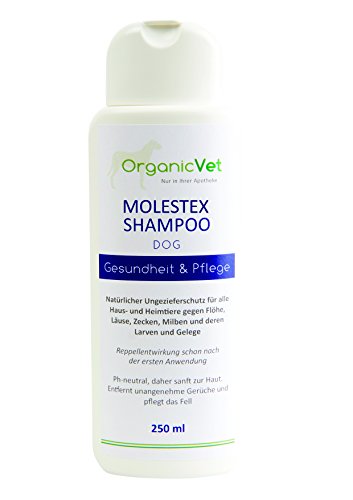 ORGANICVET Hund & Katze Pflegeshampoo gegen Ungeziefer Molestex-Shampoo, 1er Pack (1 x 250 ml) von ORGANICVET