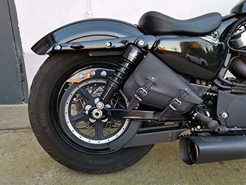 Medusa Black RECHTS schwarz Seitentasche von Orletanos rechte Seite kompatibel mit Harley Davidson Sportster Sporty XL Iron Forty Eigt Orletanos von ORLETANOS