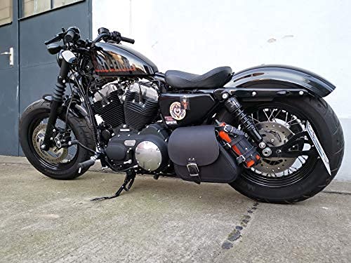 ORLETANOS Sporty Clean Black schwarz Schwingentasche kompatibel mit Harley Davidson Sportster XL Forty Eight Bikertaschen ohne Halter Motorrad HD Satteltasche Seitentasche von ORLETANOS