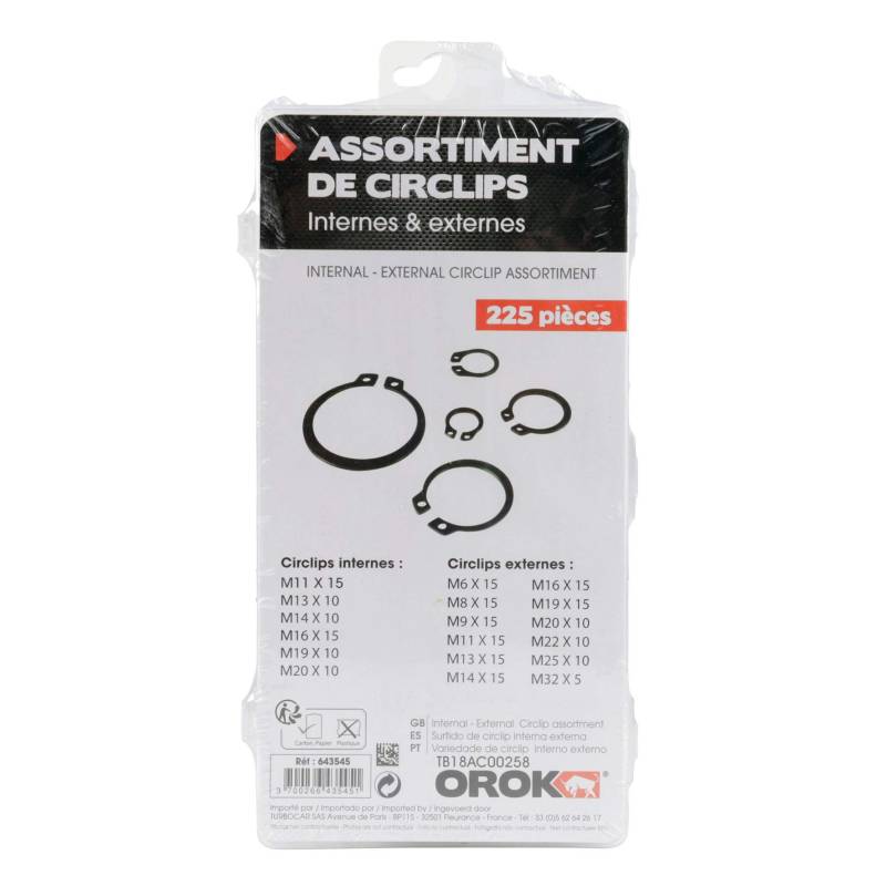 OROK 643545 Set 225 Innenringe (Bohrungen Externe von OROK