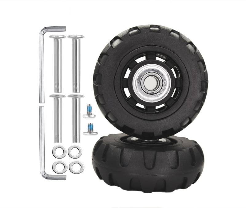 OROSTINA Kofferrollen Ersatzrollen 80 * 24mm 8mm Zenter Lager ID Gummi Rollen Räder 1Paar Mute Gepäck Koffer Ersatz Wheels von OROSTINA