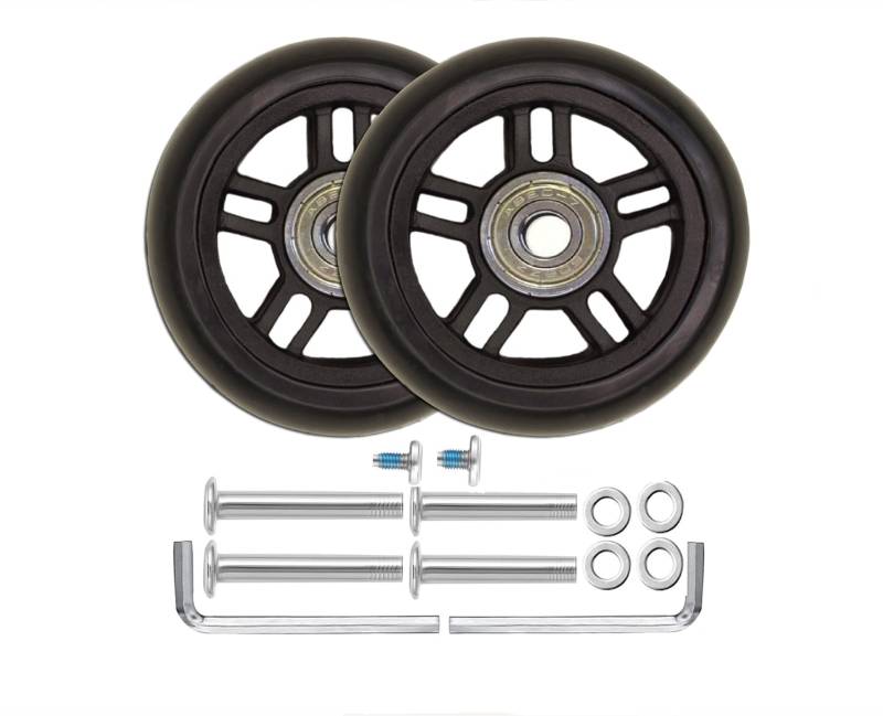 Kofferrollen Ersatzrollen Gummi Rollen Räder 1Paar 70 * 22 * 8mm Mute Gepäck Koffer Ersatz Wheels für Samsonite Trolley Hartschalenkoffer Rollen,mit Metall Achsen Ersatzteile von OROSTINA