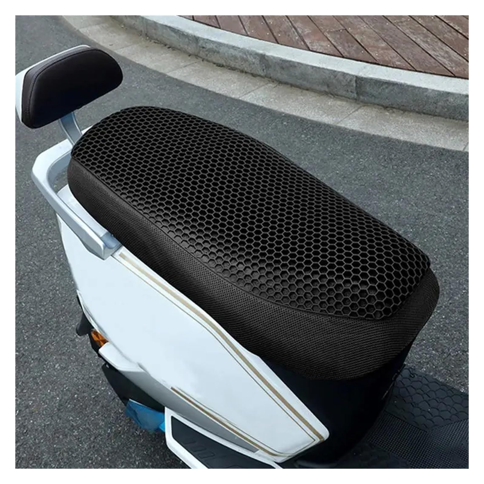 Motorräder Sitzpolster Motorradkissen 53x23cm Verdickter Anti-Rutsch-Sitzbezug Sonnenschutz Vier Jahreszeiten Waben Atmungsaktiv Motorräder Sitzpolster Motorradkissen 53x23cm Verdickter Anti-Rutsch-Sitzbezug Sonnenschutz Vier Jahreszeiten Waben Atmungsaktiv von OSNFTXPED