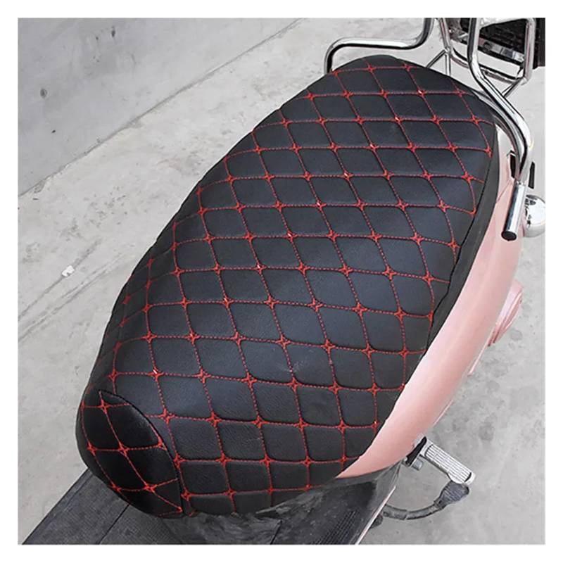 Motorräder Sitzpolster Universal Motorrad Zubehör Checkered Quilted Leder Sitzkissenbezug 3D Sonnenschutz Wasserdicht Protector Isolation Pad von OSNFTXPED