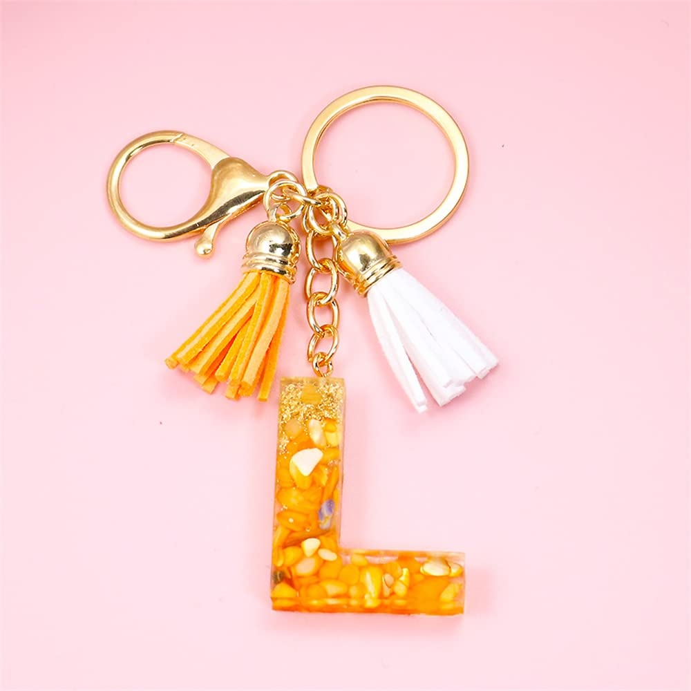 Schlüsselanhänger Orange Quaste Goldfolie 26 Buchstaben Anhänger Schlüsselanhänger für Frauen Harz Schlüsselanhänger Charms Mädchen Tasche Zubehör Geschenke Schlüsselanhänger Orange Quaste Goldfolie 26 Buchstaben Anhänger Schlüsselanhänger für Frauen Harz Schlüsselanhänger Charms Mädchen Tasche Zubehör Geschenke von OSOLVE