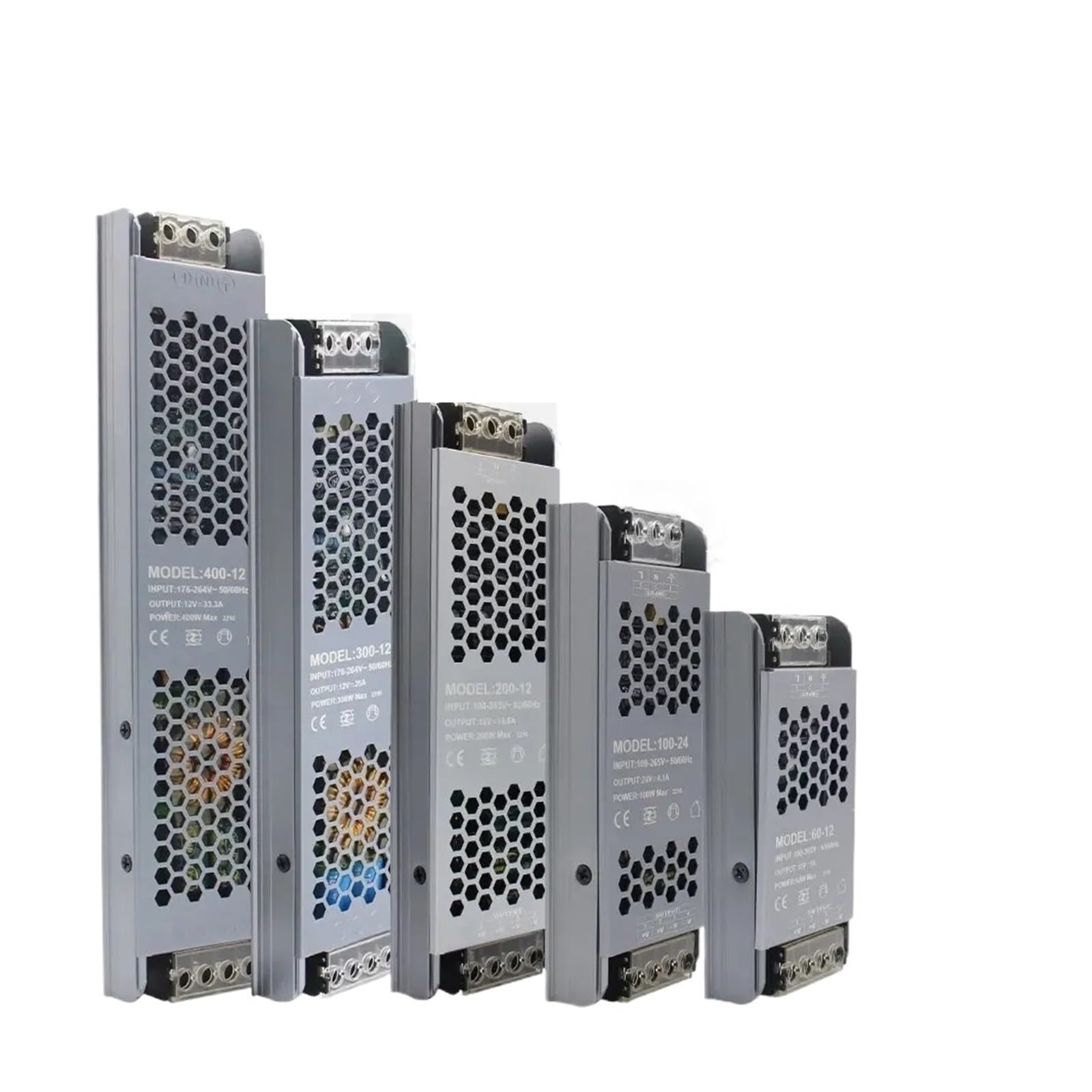 Netzteil 12V 24V 60W 100W 200W 300W 400W 110V 220V 230V AC auf 12 24 Volt DC Treiber für LED Streifen Beleuchtungstransformator (DC 24V, 400W) von OSQZHBFE