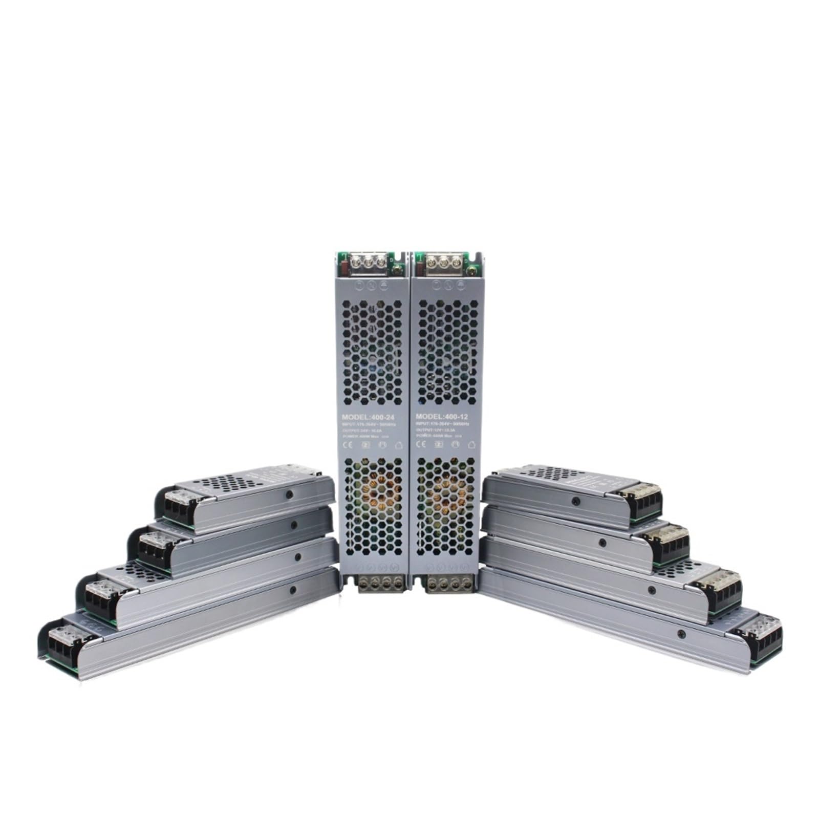 Netzteil DC 24V 12V Trafo Adapter LED-Treiber Konverter AC 220V 230V 110V 60W 100W 200W 300W 400W geeignet für LED-Lichtstreifen (12V,400W) von OSQZHBFE