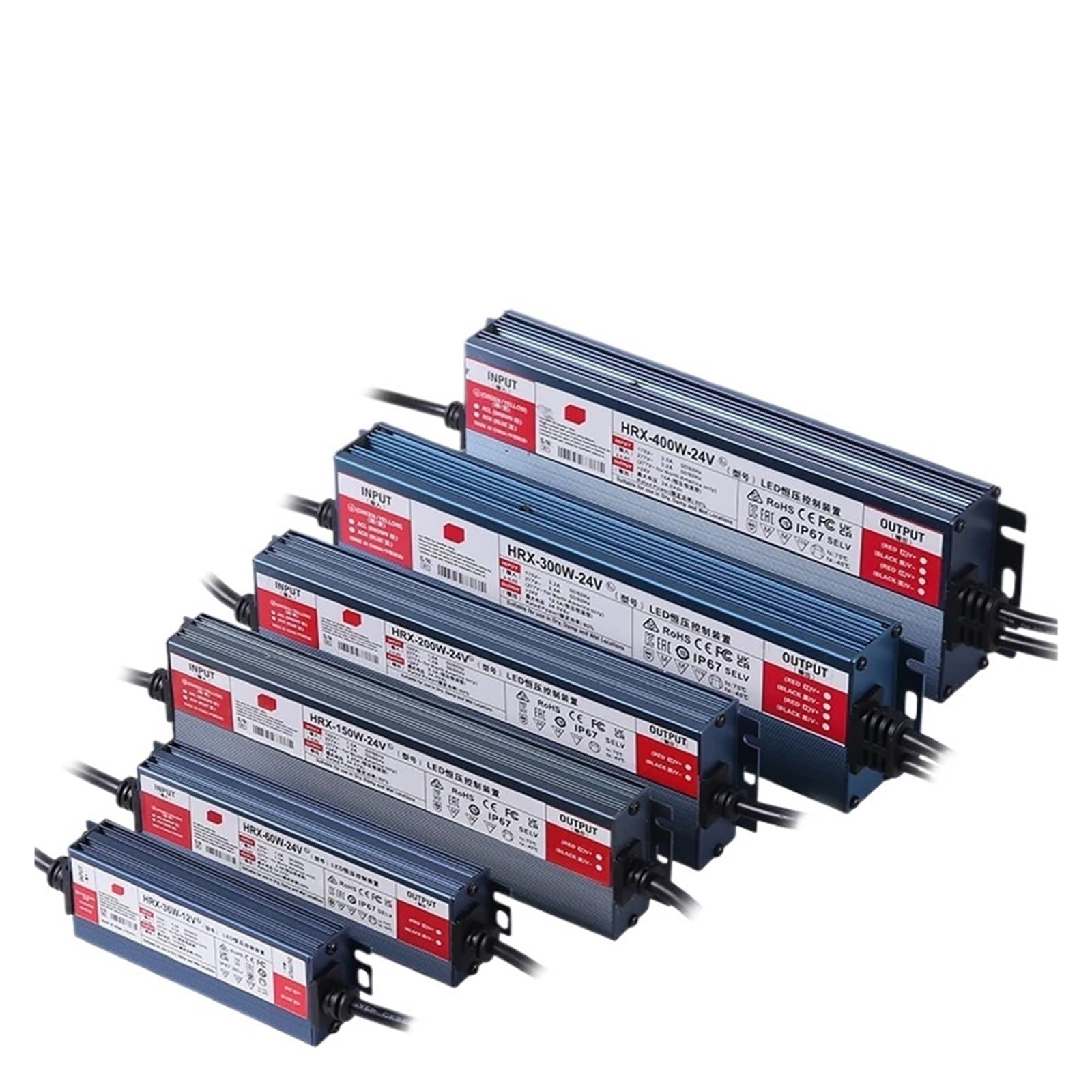 Netzteil für Beleuchtung wasserdicht IP67AC von 100 ~ 277 V auf DC 12 V 24 V Außentreiber LED 100 W 200 W 300 W 400 W 500 W 600 W Transformator (DC 12 V, 60 W (AC100V-277V)) von OSQZHBFE