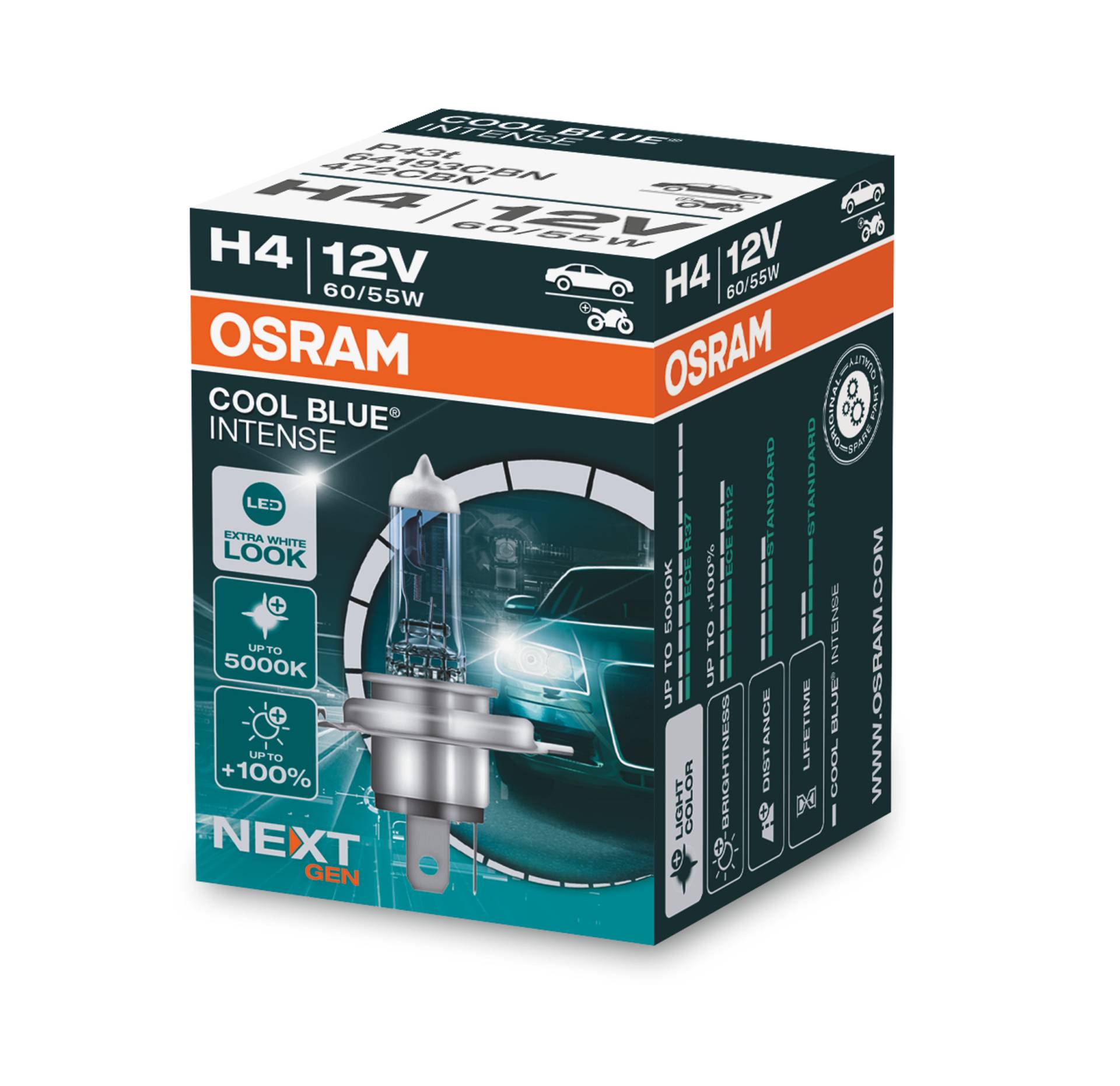 1 Stück OSRAM COOL BLUE INTENSE NEXT GENERATION Lampen Birnen für Scheinwerfer / Fassung H4 60/55W 1 Stück OSRAM COOL BLUE INTENSE NEXT GENERATION Lampen Birnen für Scheinwerfer / Fassung H4 60/55W von OSRAM GmbH