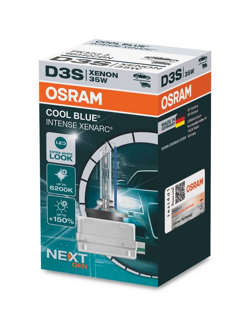 1 Stück OSRAM COOL BLUE INTENSE NEXT GENERATION Lampen Birnen für Xenon Scheinwerfer / Fassung D3s von OSRAM GmbH