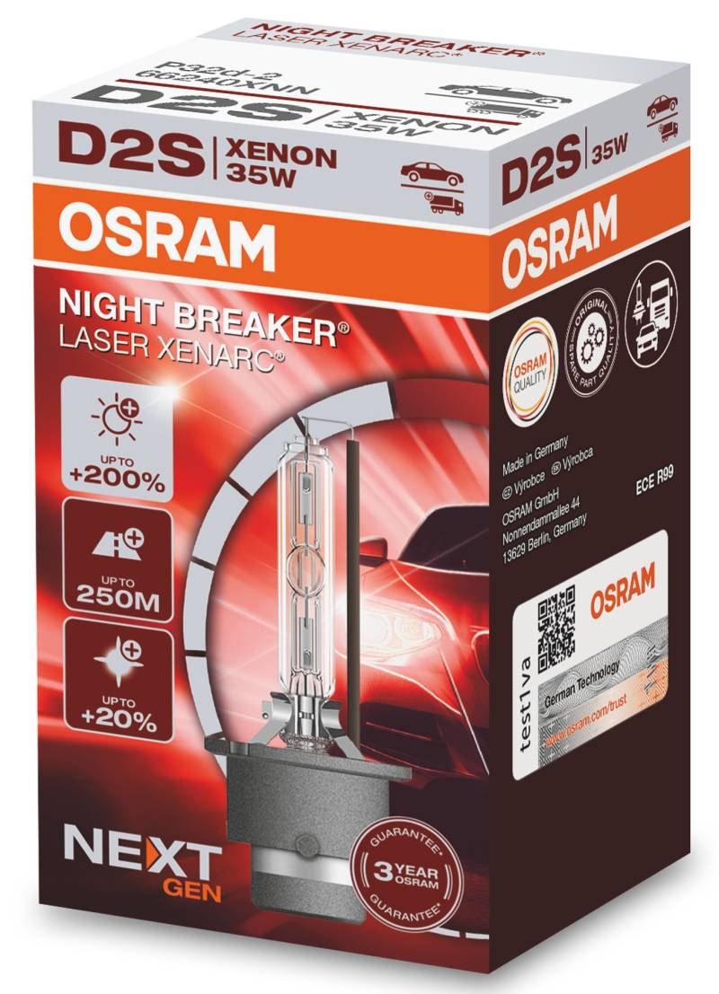 1 Stück OSRAM NIGHT BREAKER LASER Lampen Birnen für Xenon Scheinwerfer / Fassung D2s von OSRAM GmbH