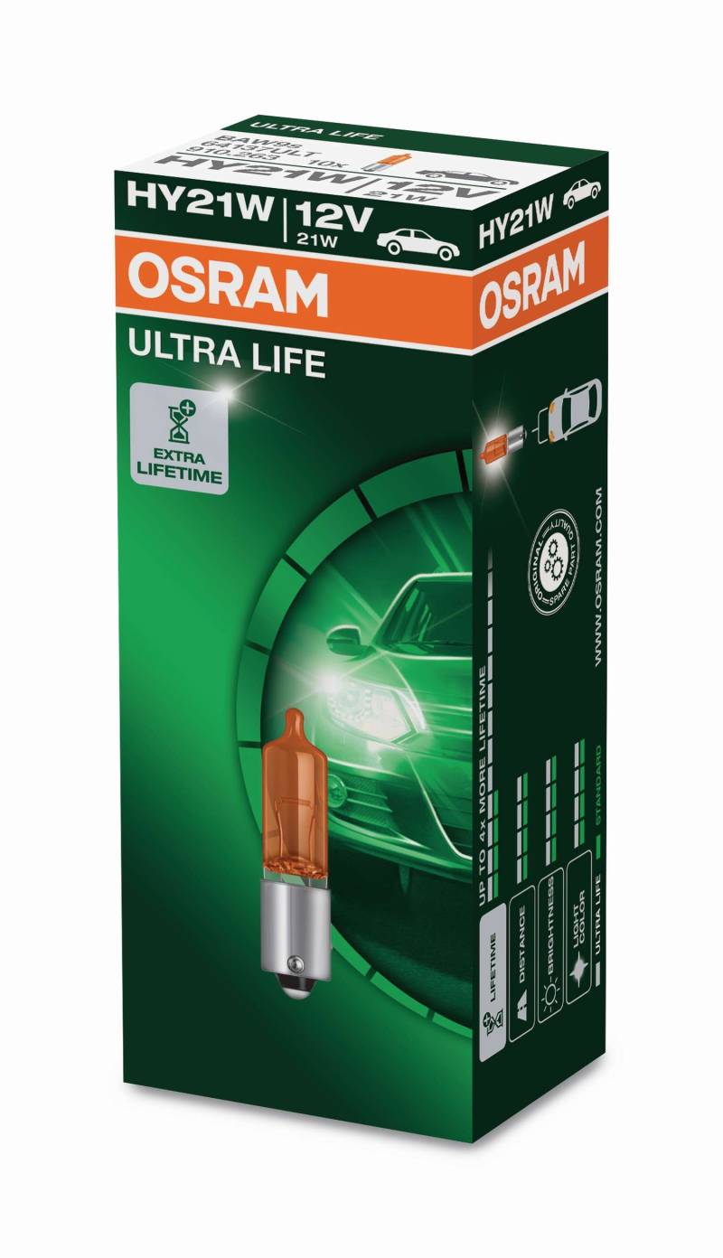 1 Stück OSRAM ULTRA LIFE Lampen Birnen für Fassung BAW9s (HY21W) von OSRAM GmbH