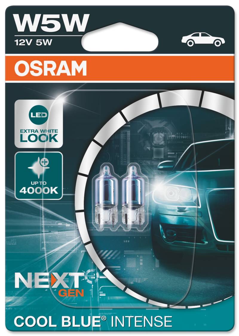2 Stück OSRAM COOL BLUE INTENSE NEXT GENERATION 5000K Lampen Birnen für Scheinwerfer / Fassung T10 W5W von OSRAM GmbH