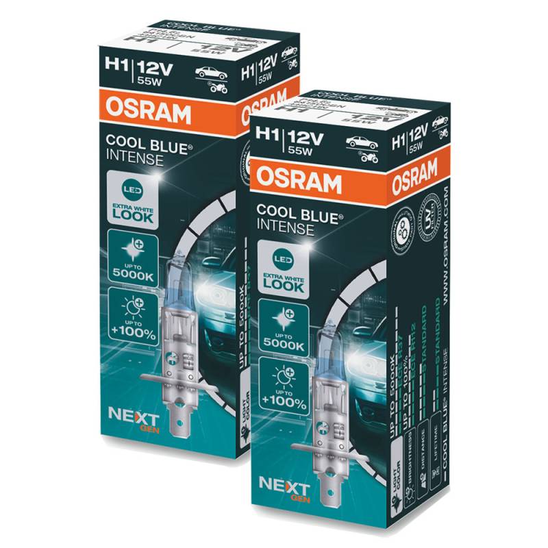 2 Stück OSRAM COOL BLUE INTENSE NEXT GENERATION Lampen Birnen für Scheinwerfer / Fassung H1 55W von OSRAM GmbH