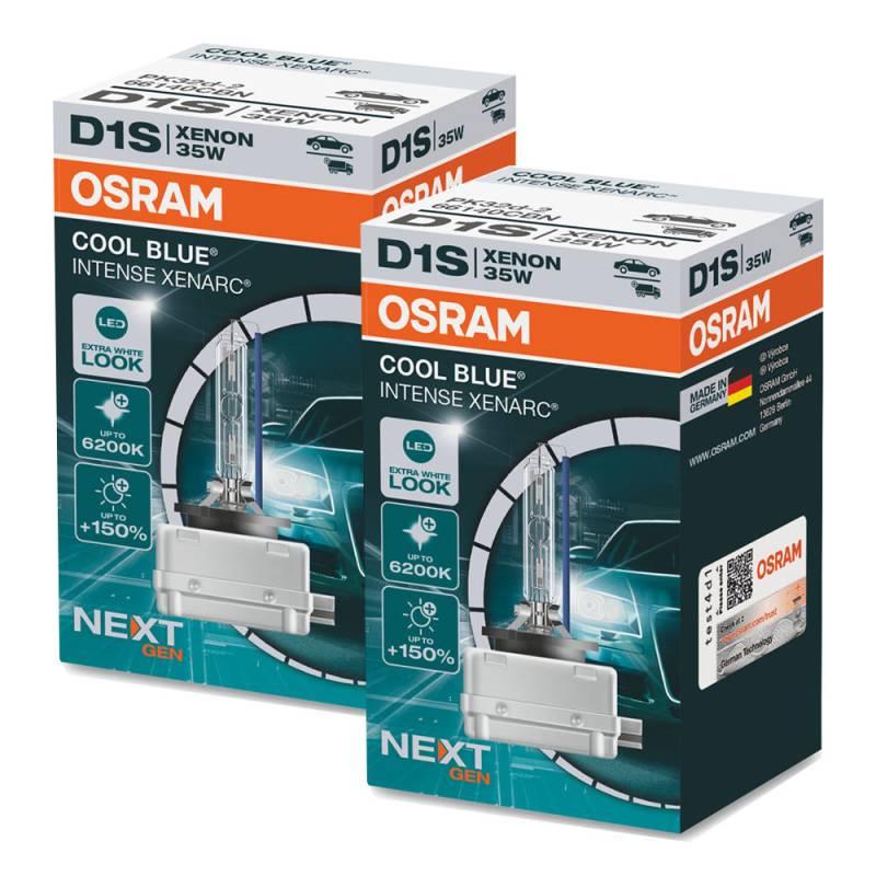 2 Stück OSRAM COOL BLUE INTENSE NEXT GENERATION Lampen Birnen für Xenon Scheinwerfer / Fassung D1s von OSRAM GmbH