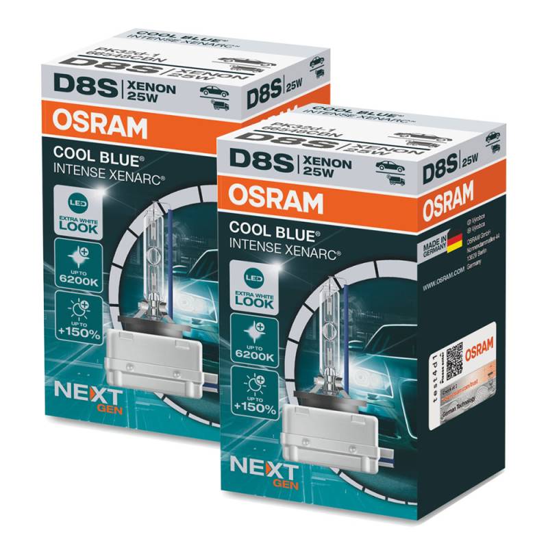 2 Stück OSRAM COOL BLUE INTENSE NEXT GENERATION Lampen Birnen für Xenon Scheinwerfer / Fassung D8s von OSRAM GmbH