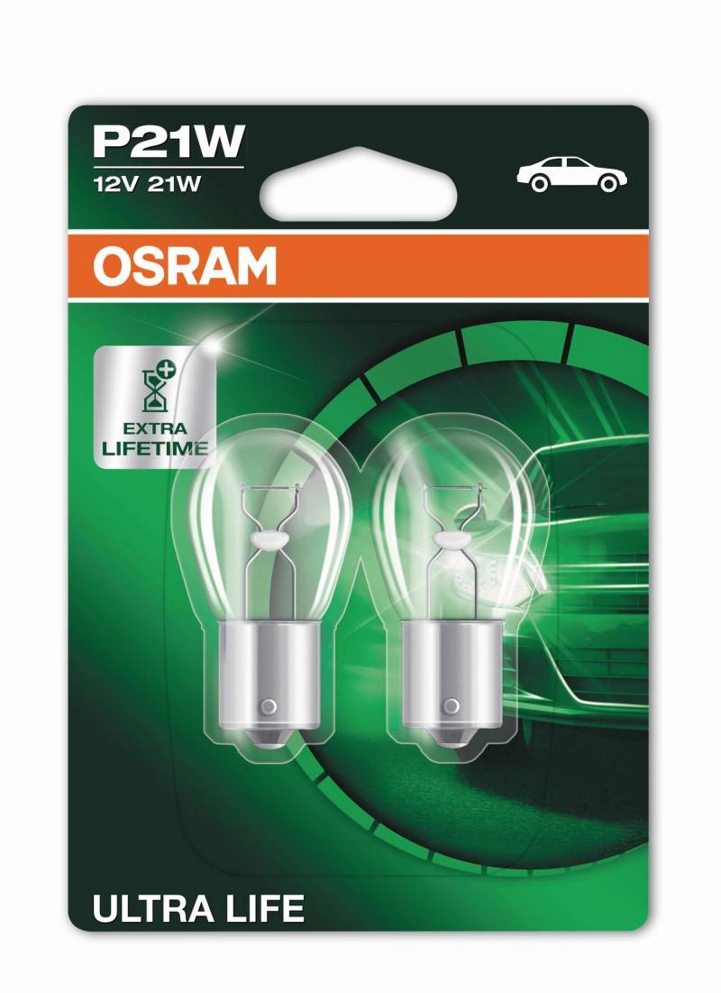 2 Stück OSRAM ULTRA LIFE Lampen Birnen für Fassung BA15s P21W 21 Watt von OSRAM GmbH