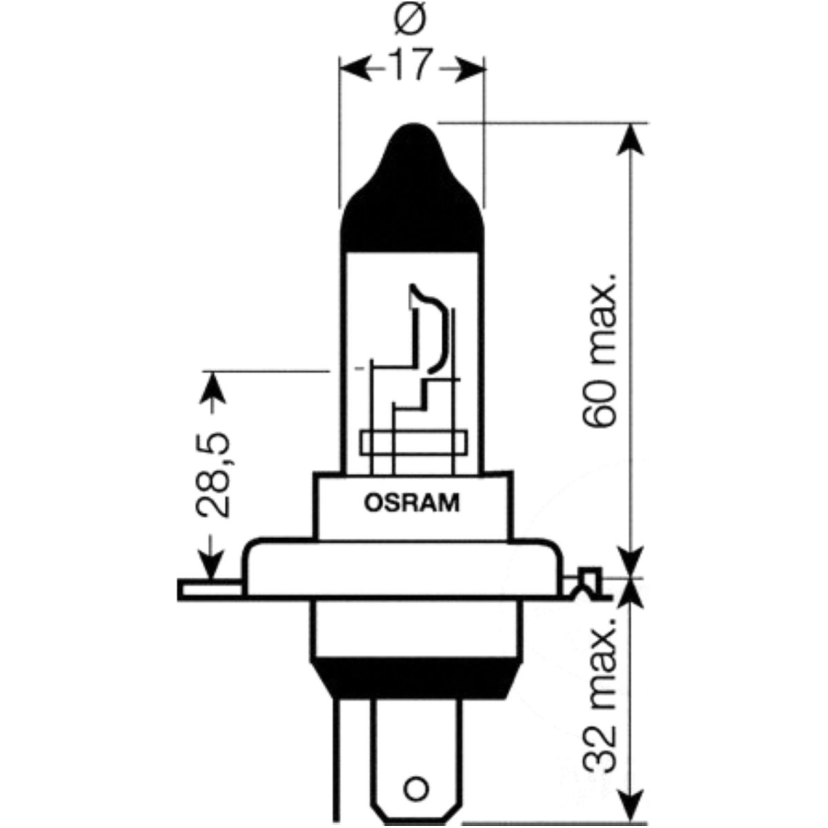 Osram 64193 glühbirne birne lampe h4 12v60/55w von OSRAM