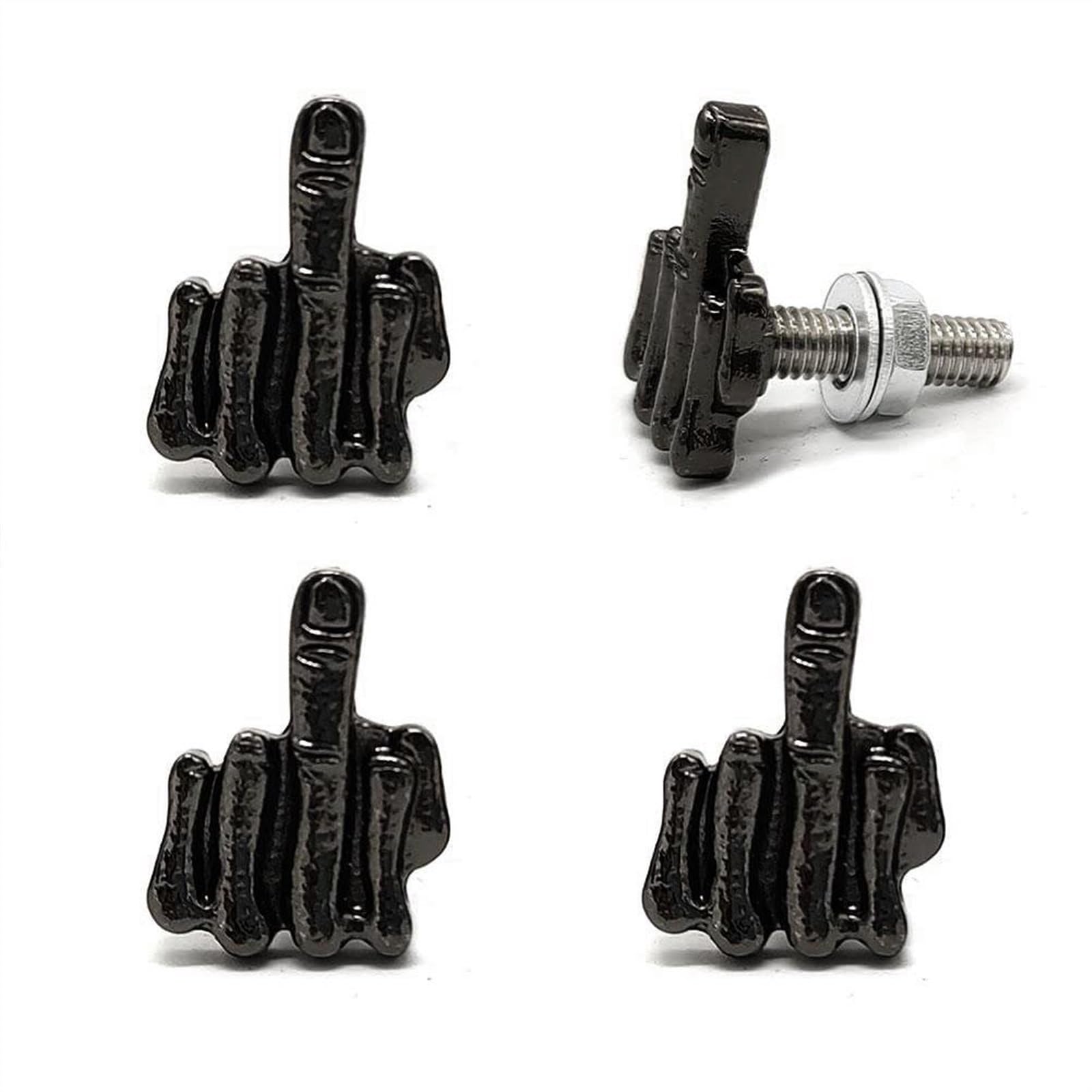Bolzenschraube 4 Stück Motorrad-modifizierter Totenkopf-Kfz-Kennzeichen, Kennzeichenschrauben, Befestigungselemente, Universal-Schrauben, Schrauben, Motorrad (Color : Nero) von OSTREY