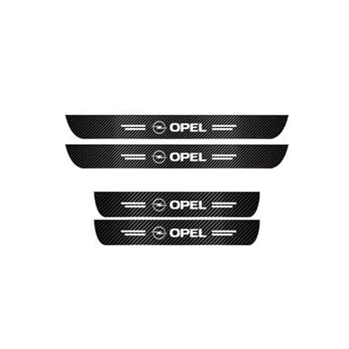 OSWINT Auto Einstiegsleisten Schutz für Opel Astra L 2021-2023, Einstiegsleisten Türstufenschutz Aufkleber mit Logo Anti-Kratz Lackschutzfolie Kohlefaser Innen-Styling-Zubehör,A von OSWINT