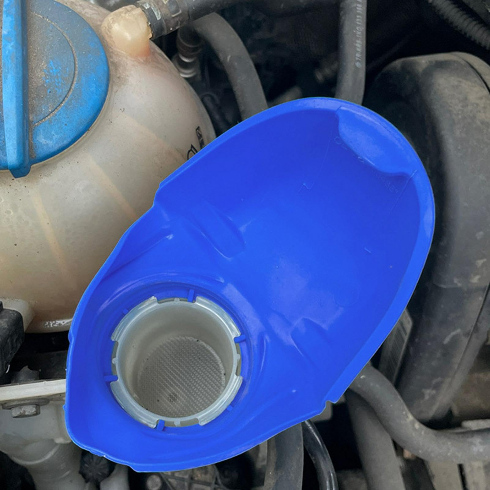 Auto Scheibenwaschanlage Flaschenkappe, Scheibenwaschanlage Flüssigkeitsbehälter Tankkappe Reservoir Kappe Dichtungsdeckel für Scheibenwaschanlage Container Kompatibel mit 6V0955485 / 000096706(blau) von OTAIVE