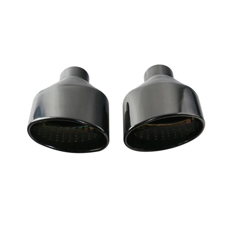 OTBEHUWJ 1 Paar Edelstahl-Auspuffendrohre Für Autos 2,5 Zoll Oval Abgeschrägtes Schalldämpfer-Endrohr Für RS3 RS4 RS5 A4 A5 A6 Auspuffrohr(Black) von OTBEHUWJ