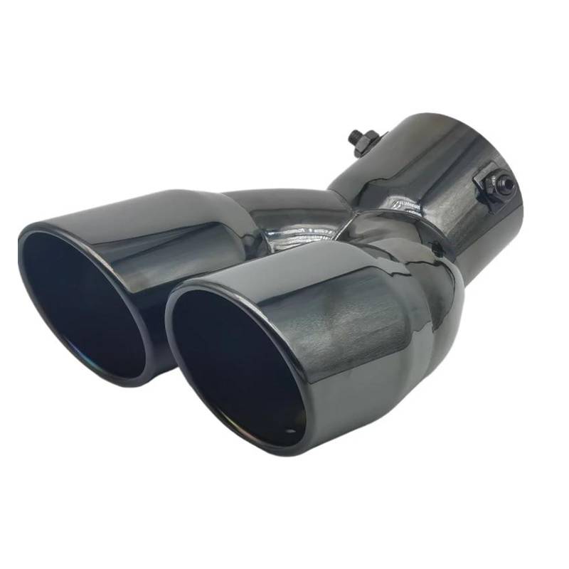 OTBEHUWJ 60mm 75mm Autoauspuffspitze Doppelauslass Schalldämpferspitze Endrohr Universal Edelstahl Auspuffsystem Einlass Auspuffrohr(63MM Curved) von OTBEHUWJ