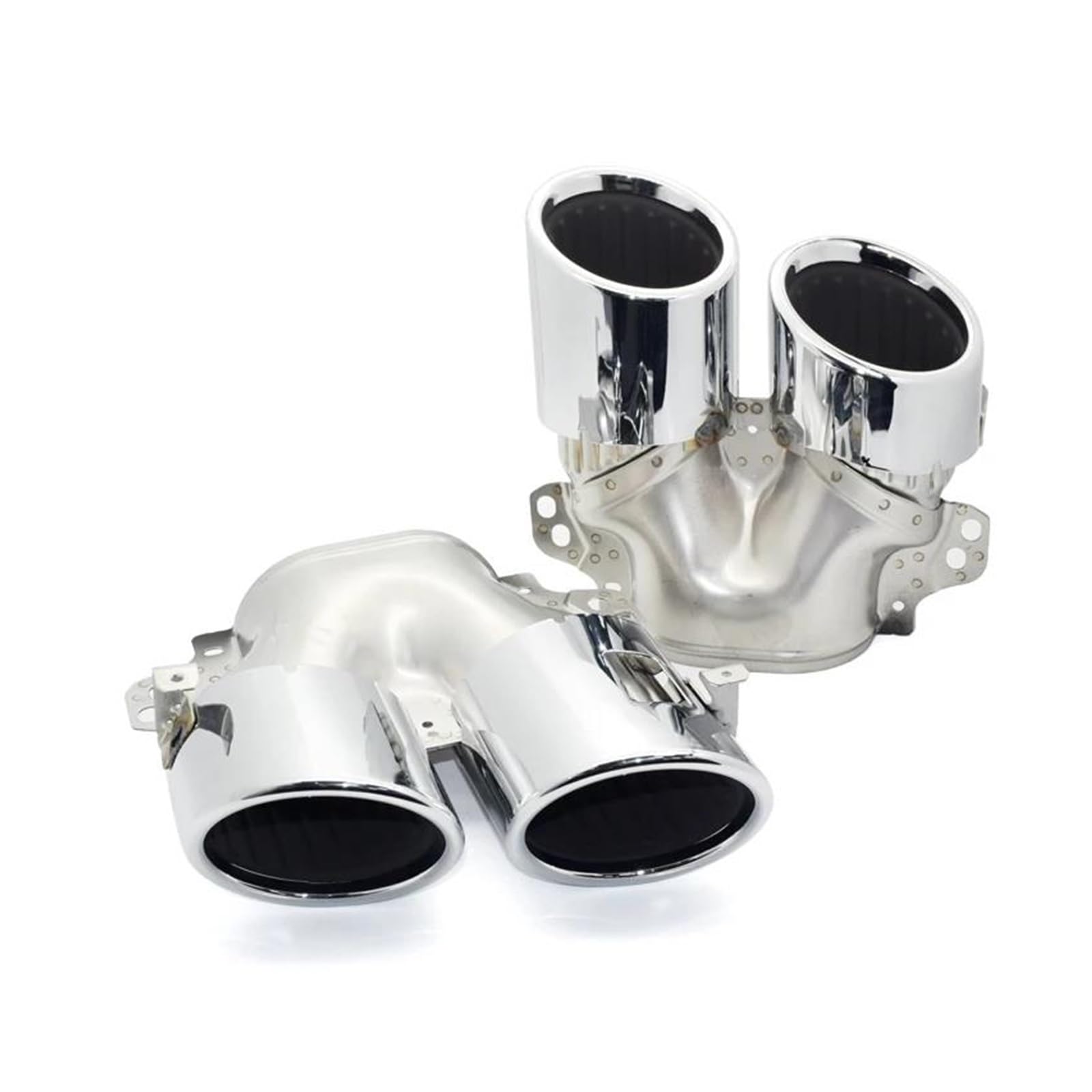OTBEHUWJ Auspuffblende Heckstoßstange Schalldämpfer Auspuffendrohr Für Mercedes Für Benz W177 A35 C118 CLA35 X247 GLB35 A45S Umrüstung 2020+ Auspuffrohr(Silber) von OTBEHUWJ