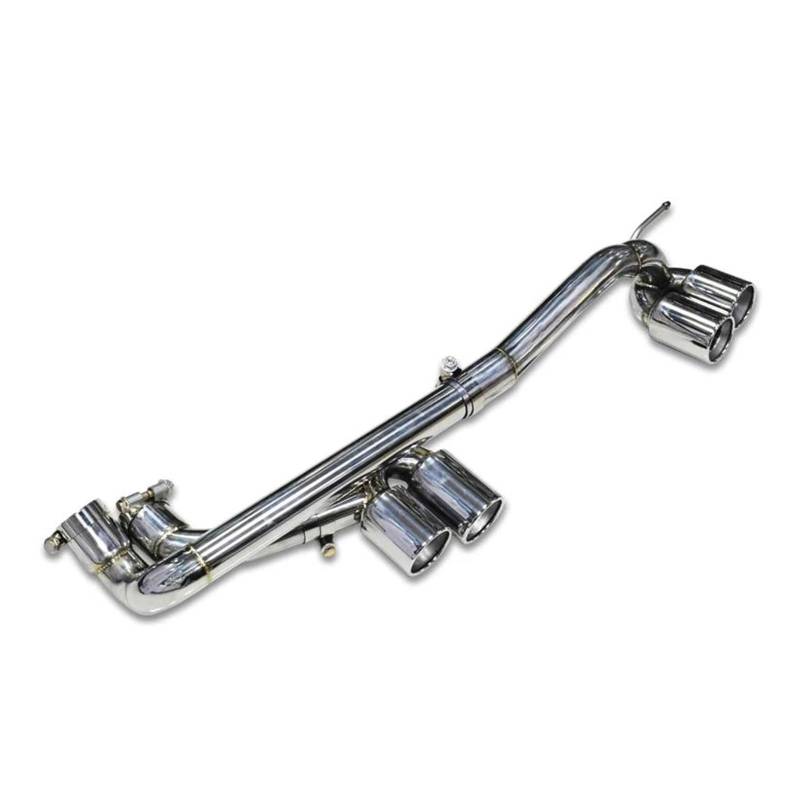 OTBEHUWJ Auspuffendrohr Schalldämpfer Auspuffanlage Edelstahl Quad Auto Auspuffrohr Für B&MW E90 E92 E93 320i 325i Geänderte M3 M4 Stoßstange Auspuffrohr(Silver A) von OTBEHUWJ