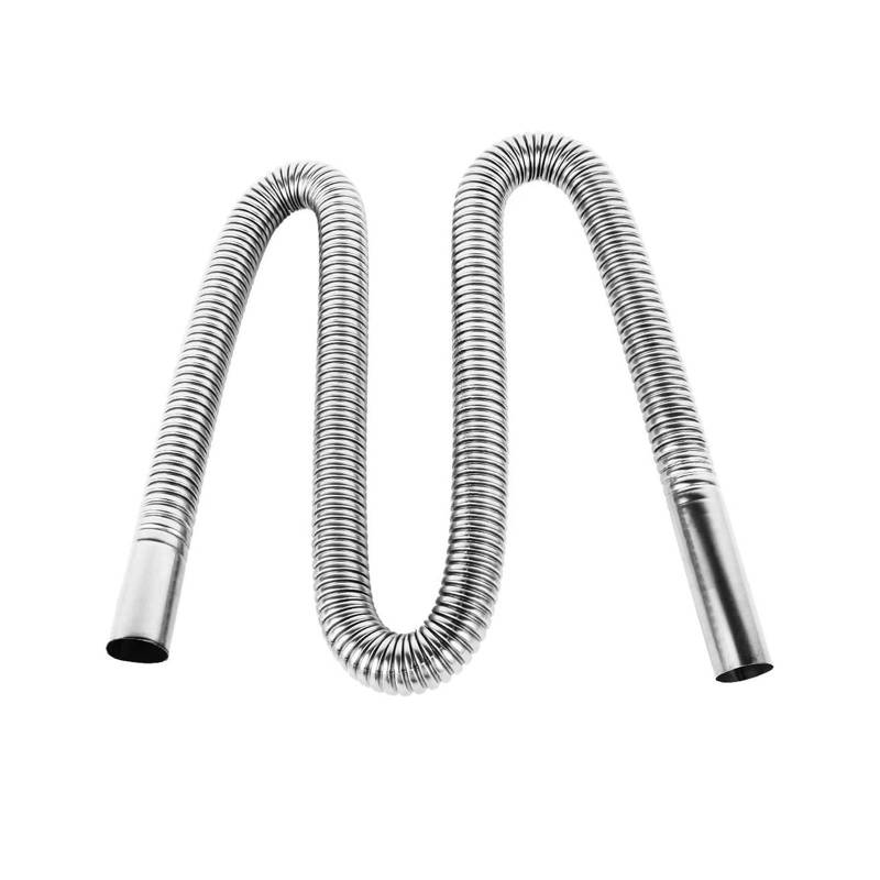 OTBEHUWJ Auspuffrohr 120/200cm Flexibler Edelstahl-Auspuffschlauch Mit 2 Auspuffschellen Autogenerator Luft-Diesel-Standheizung Auspuffrohr(120cm) von OTBEHUWJ