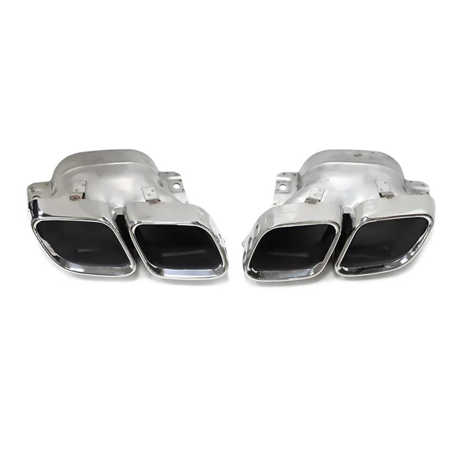 OTBEHUWJ Auto Edelstahl Quad Auspuffblenden Schalldämpfer Endrohrdüse Für Mercedes Für Benz C63 W206 S206 2022 2023 Auspuffrohr(Silber) von OTBEHUWJ