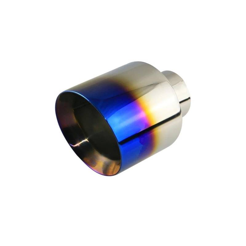 OTBEHUWJ Autoauspuffendrohr-Schnittstelle 63mm/76mm Schräger Ovaler Auslass 127mm Universal-Autoschalldämpfer-Endrohrdüse Aus Edelstahl Auspuffrohr(76mm Blue) von OTBEHUWJ