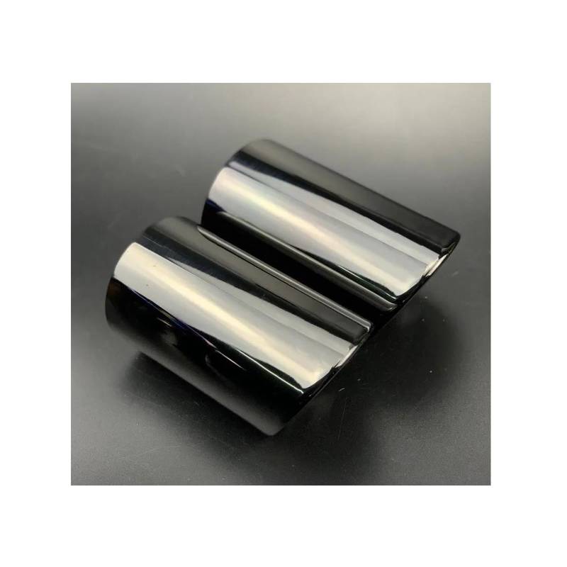OTBEHUWJ Für A1 2010-2014 A3 8P 2009-2013 A4 B8 1,8 T 2,0 T 2009-2018 A5 2007-2012 A6 07-11 Q5 12-17 Auto-Auspuffblende Schalldämpfer-Rohrabdeckung Auspuffrohr(Black 2pc) von OTBEHUWJ