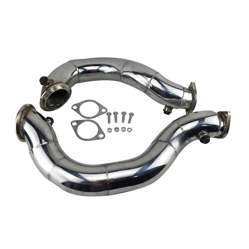 OTBEHUWJ Für B&MW 135i 335i N54 E82 E87 E81 E90 E91 E92 2007-2012 3'' Auspuff Catless Turbo Auspuffrohr Twin Downpipe Auspuffrohr von OTBEHUWJ