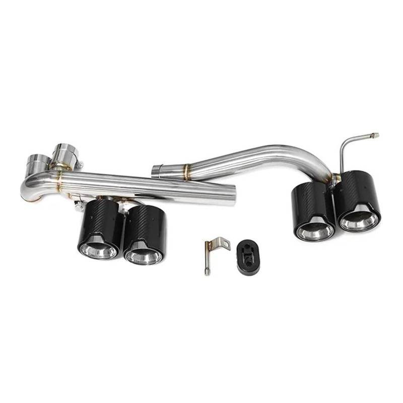 OTBEHUWJ Für B&MW E90 E92 E93 320i 325i Geänderte M3 M4 Stoßstange Auspuffendrohr Schalldämpfer Auspuffanlage Edelstahl Quad Auto Auspuffrohr Auspuffrohr(Carbon Fiber B) von OTBEHUWJ
