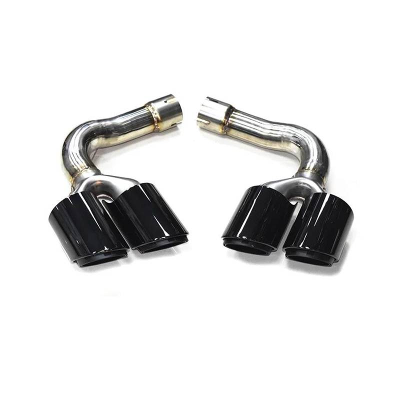 OTBEHUWJ Für Q7 Bis SQ7 2016 2017 2018 1 Paar Auto-Auspuffblende Aus Edelstahl Vier Spitzen Schwarze Düse Schalldämpferspitze Endrohr Auspuffrohr(2.0T Petrol Black) von OTBEHUWJ