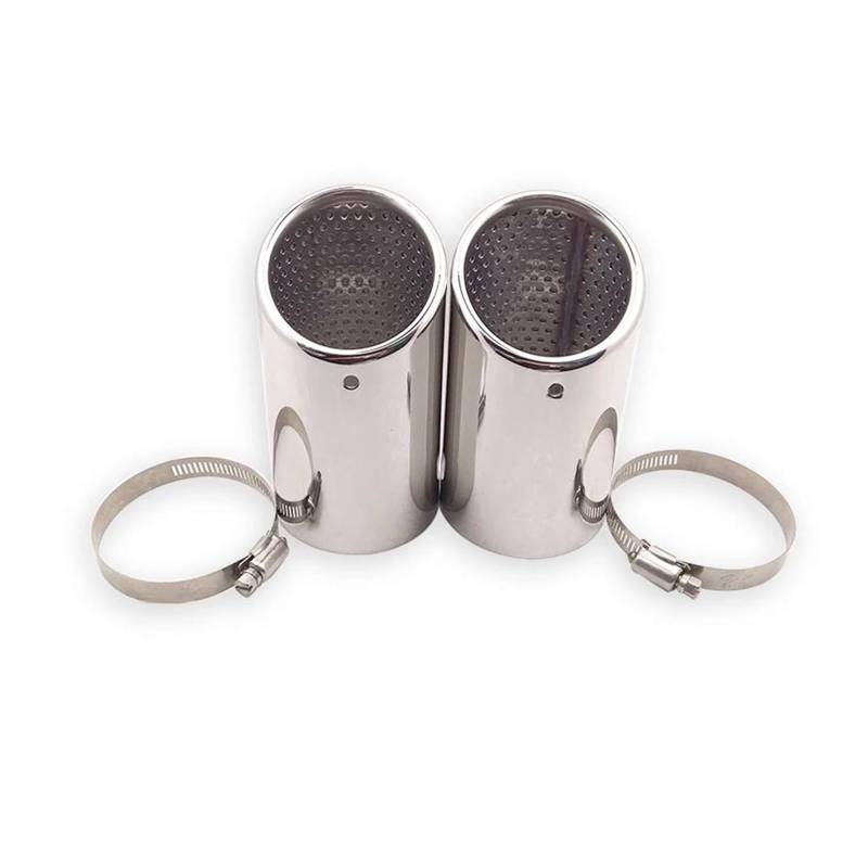 OTBEHUWJ Für VW Für P&assat B6 3C EOS CC 2005-2012 Endrohr-Schalldämpfer-Endstück 2 Stück Edelstahl-Auspuffschalldämpfer Auspuffrohr(Silber) von OTBEHUWJ