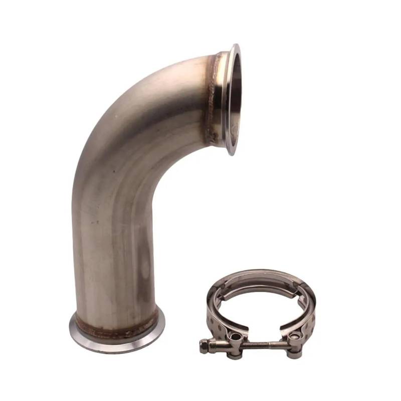 OTBEHUWJ Universeller 3-Zoll-V-Band-Edelstahl-90-Grad-Kniestückadapter Für Abgas-Fallrohrflansch Mit Klemmrohr Auspuffrohr von OTBEHUWJ