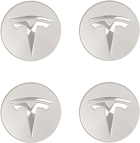 4 Stück Auto Radnabenkappen für Tesla 65mm, Auto Radnabendeckel Nabenkappen Radnabenabdeckung mit Logo, Radkappen Felgenkappen Zubehör von OTCPP