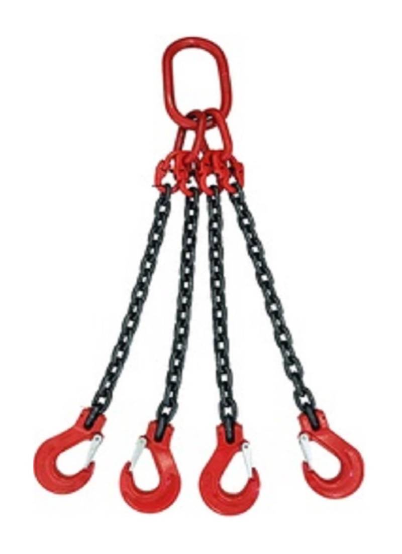 Hebeketten, Kettenschlinge, 3Ton-5Tonx0,5-3M, vierbeiniger 4-Klauen-Kettenheber for Fassheber, Klemme, Eimer, Fass, Öltank, Dosenkettenschlinge,Hochleistungskette(5TONX1M) von OTENC